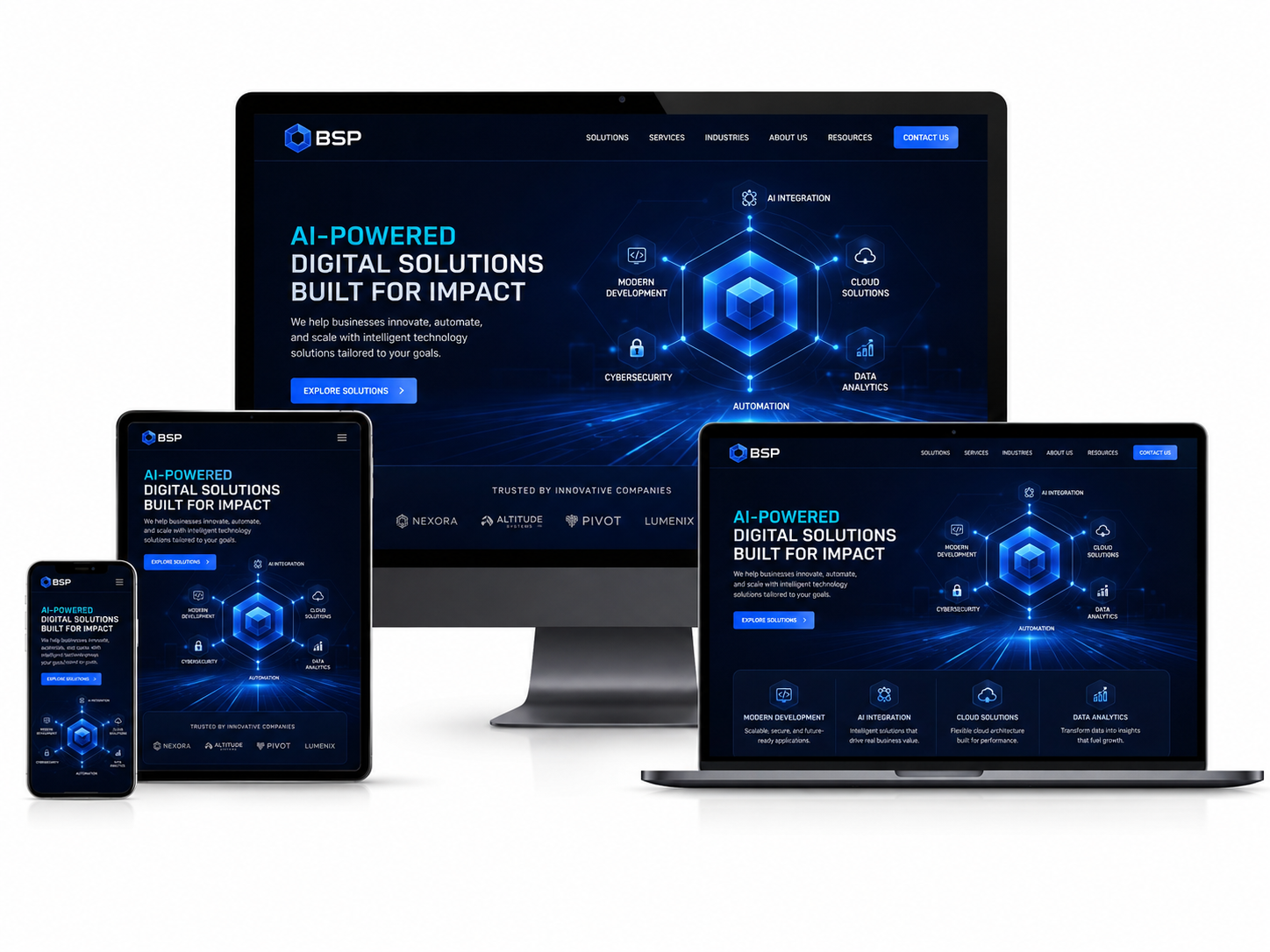 Responsive Asia ODC web solution displayed across desktop, laptop, tablet and mobile devices